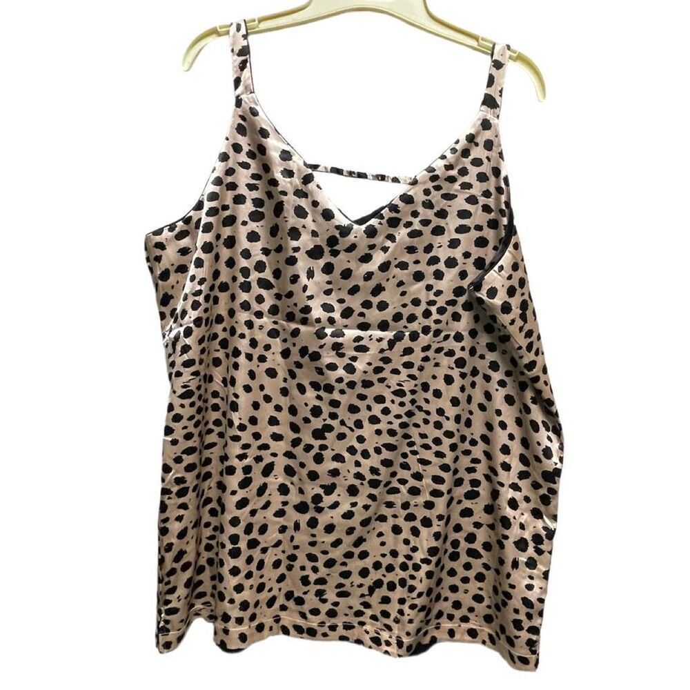 Serra size XL reversible tank silky animal print to black